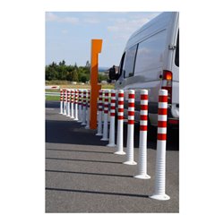 Sperrpfosten Polyurethan weiß/rot D.80mm z.Aufschr.m.Befestigungsmat.H.1000mm