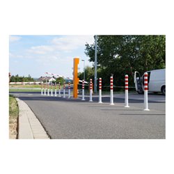 Sperrpfosten Polyurethan weiß/rot D.80mm z.Aufschr.m.Befestigungsmat.H.1000mm