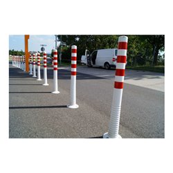 Sperrpfosten Polyurethan weiß/rot D.80mm z.Aufschr.m.Befestigungsmat.H.1000mm