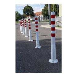 Sperrpfosten Polyurethan weiß/rot D.80mm z.Aufschr.m.Befestigungsmat.H.1000mm