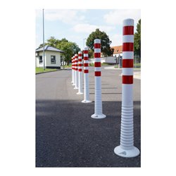 Sperrpfosten Polyurethan weiß/rot D.80mm z.Aufschr.m.Befestigungsmat.H.1000mm