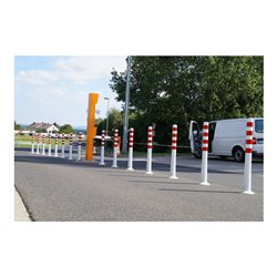 Sperrpfosten Polyurethan weiß/rot D.80mm z.Aufschr.m.Befestigungsmat.H.1000mm