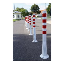 Sperrpfosten Polyurethan weiß/rot D.80mm z.Aufschr.m.Befestigungsmat.H.1000mm
