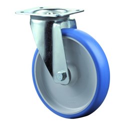 BS Lenkrolle D.150mm Trgf. 200kg PU Platte L135xB110mm Farbe Rl.blau