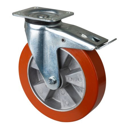 BS Rollen Schwerlastrolle L620.B90.250 Lenkrolle mit Totalfeststeller, Raddurchmesser 250 mm,