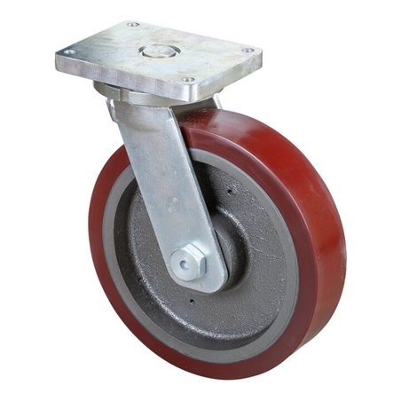 BS Rollen Schwerlast-Lenkrolle D.400mm Trgf.3500kg Platte L255xB200mm