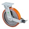 BS Rollen Schwerlastlenkrolle D.400mm Trgf.2500kg m.Feststeller Guß-PU Platte L200xB160mm