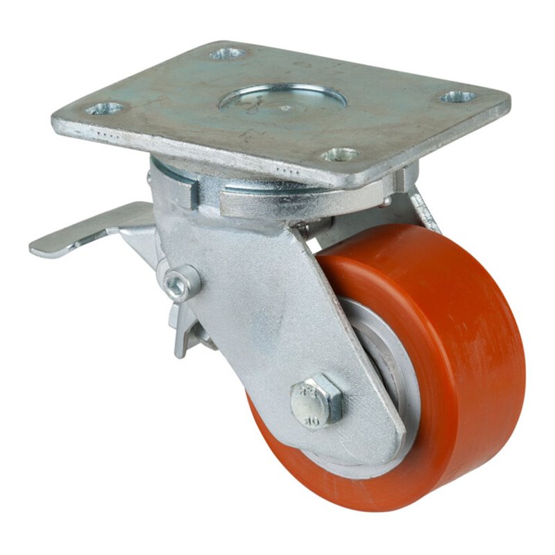 BS Rollen Schwerlastrolle RR120.C10.101 Lenkrolle mit Rad-/Totalfeststeller, Raddurchmesser 100 mm,