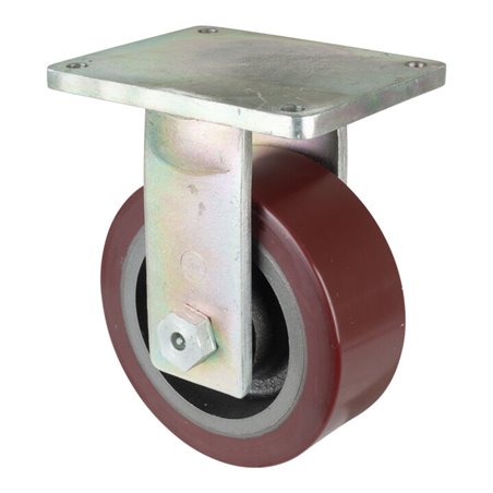 BS Schwerlast-Bockrolle D.250mm Trgf. 2200kg Guß-Polyurethan Platte L255xB200mm