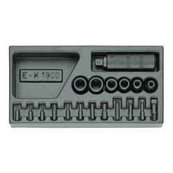 Gedore 1500 ES-K 1900 Schraubenlöser-Sortiment 1/2' in 1/3 ES-Modul