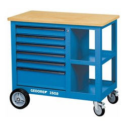 Gedore Rollwerkbank mit Schraubstock, Maße: H 875 x B 950 x T 550 mm