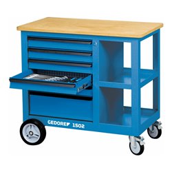 Gedore Rollwerkbank mit Schraubstock, Maße: H 875 x B 950 x T 550 mm