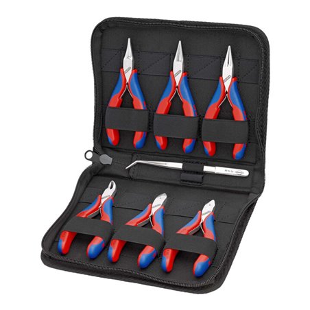 KNIPEX 00 20 16 Elektronikzangen-Set mit Werkzeugen für Arbeiten an elektronischen Bauteilen 7-teilig 215 mm