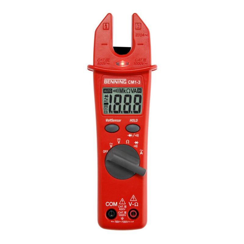 BENNING Stromzangen-Multimeter 0,1 V-750 V AC 0,1 A-200 A Wechselstr. M.Batterien CM 1-3