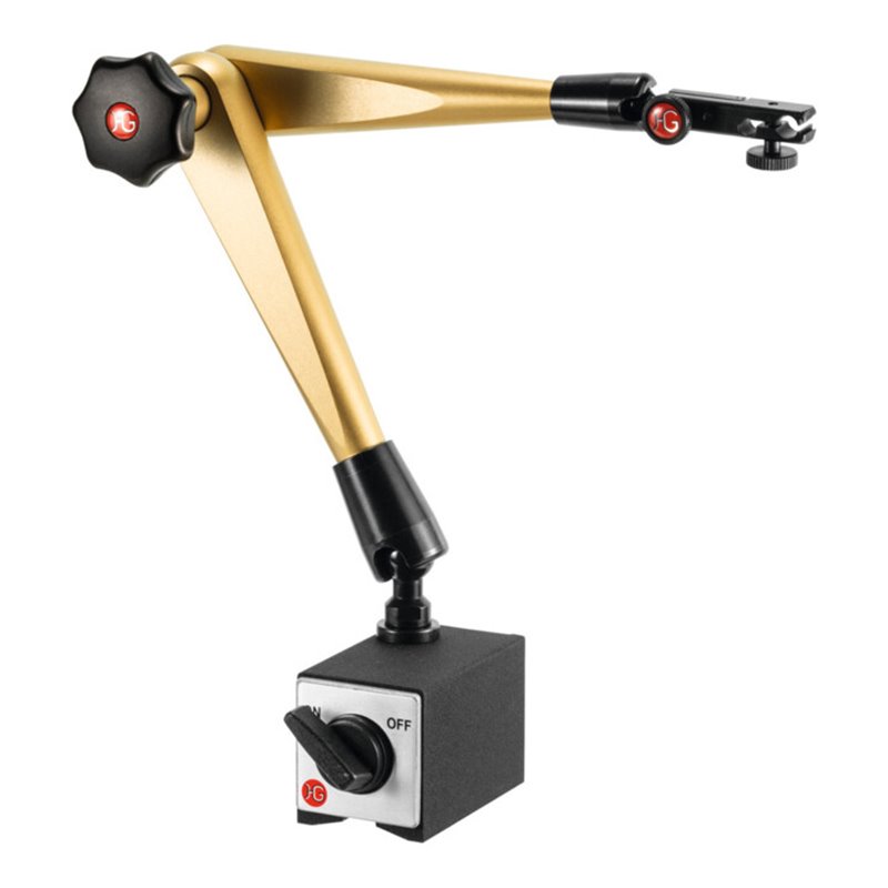 HG Hydraulisches Magnet-Messstativ (mit Fuß) mit mechanischer Feineinstellung am Uhrenhalter, Ausladung: 400 mm