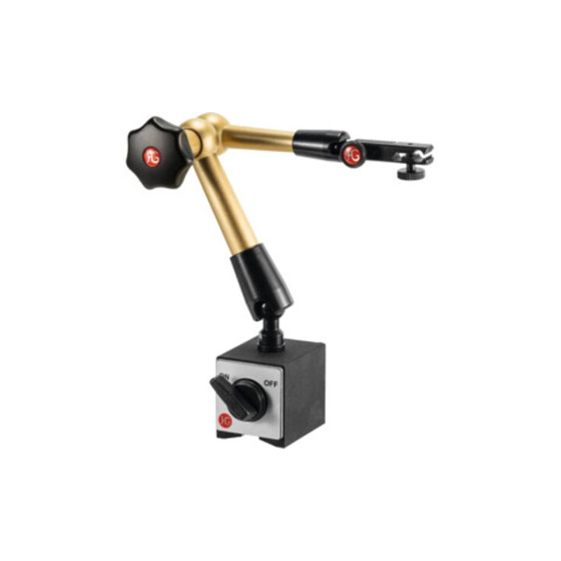 HG Hydraulisches Magnet-Messstativ (mit Fuß) mit mechanischer Feineinstellung am Uhrenhalter, Ausladung: 260 mm