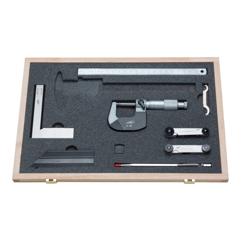 Helios Preisser Messzeugsatz 8-tlg. mit Duo-Fix TaMs, 150 mm, eckiges Tiefenmaß