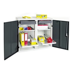 Stumpf Werkzeug- und Materialschrank 3000, RAL 7035/7016, 2 Schubladen, 4 Wannen