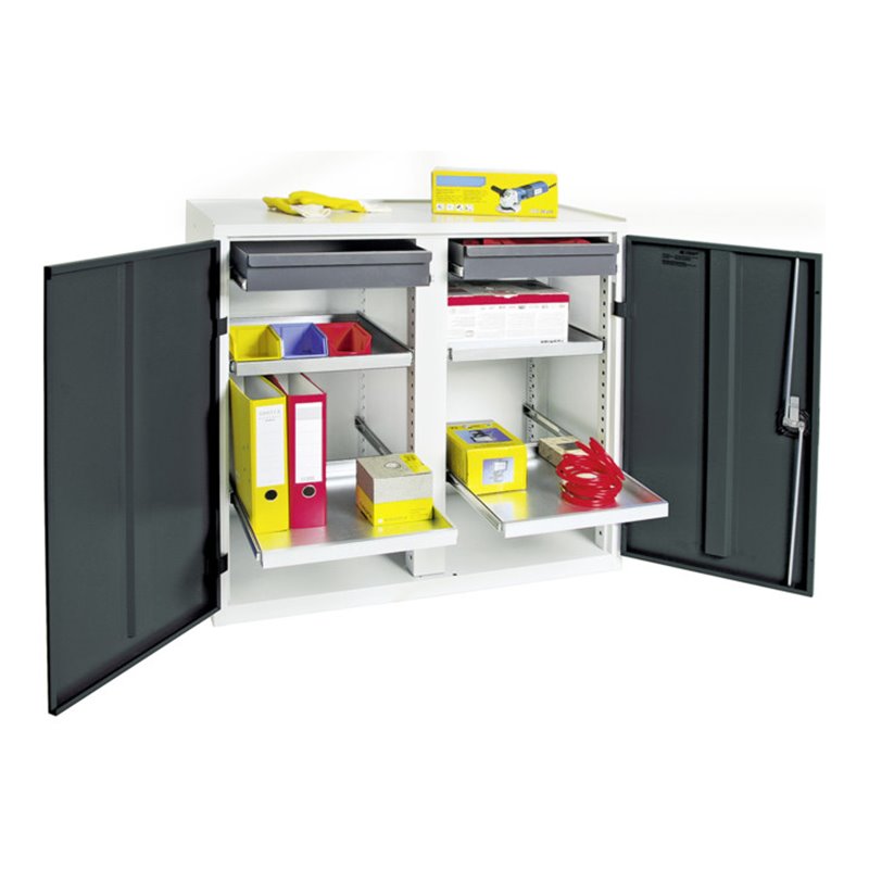 Stumpf Werkzeug- und Materialschrank 3000, RAL 7035/7016, 2 Schubladen, 4 Wannen