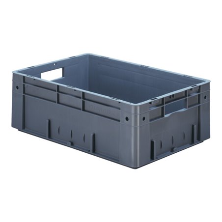 Transportbehälter L600xB400xH210mm blau PP Schwerlast Durchfassgr.Seitenw.geschl