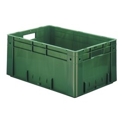 Transportbehälter L600xB400xH270mm grau PP Schwerlast Durchfassgr.Seitenw.geschl