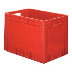 Transportbehälter L600xB400xH420mm blau PP Schwerlast Seitenwände geschl.