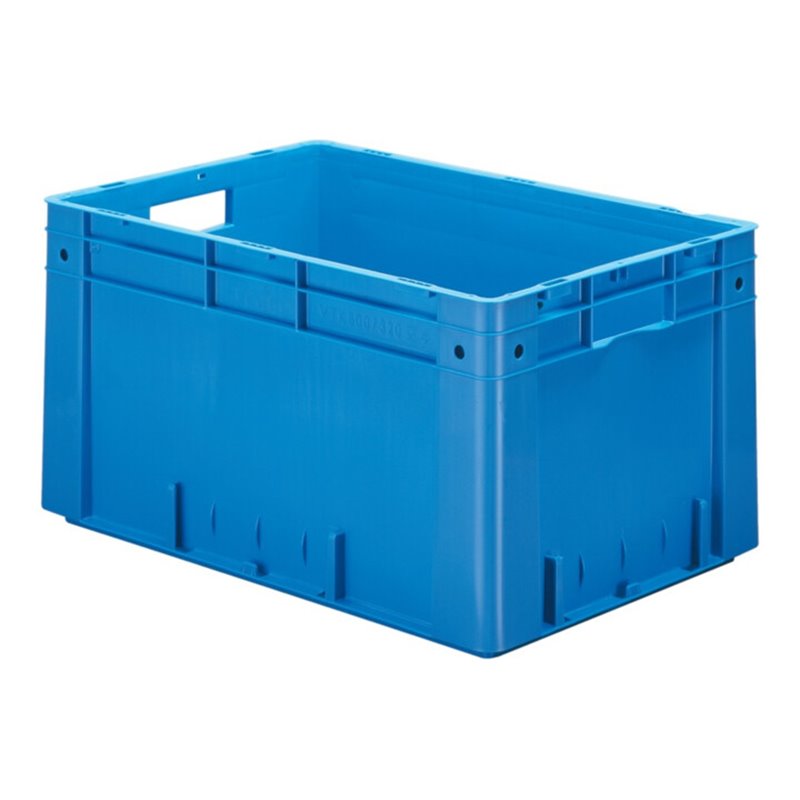 Transportbehälter L600xB400xH320mm grau PP Schwerlast Seitenwände geschl.