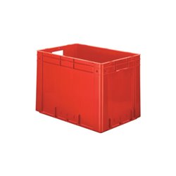 Transportbehälter L600xB400xH420mm rot PP Schwerlast Seitenwände geschl.