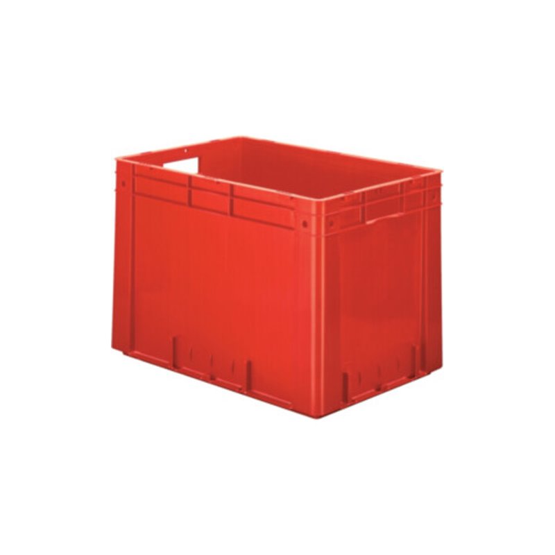 Transportbehälter L600xB400xH420mm rot PP Schwerlast Seitenwände geschl.