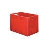 Transportbehälter L600xB400xH420mm rot PP Schwerlast Seitenwände geschl.