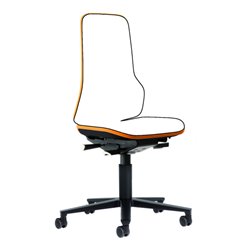 bimos Arbeitsstuhl Neon Basisstuhl mit Rollen Flexband orange Sitzhöhe 450-620 mm ohne Polster