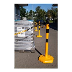 Sperrpfosten PP gelb/schwarz D.63mm z.Aufstellen m.Öse