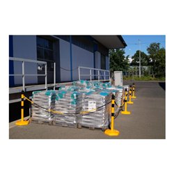 Sperrpfosten PP gelb/schwarz D.63mm z.Aufstellen m.Öse