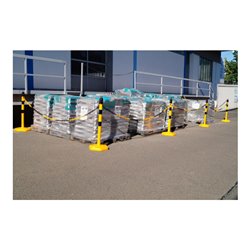 Sperrpfosten PP gelb/schwarz D.63mm z.Aufstellen m.Öse