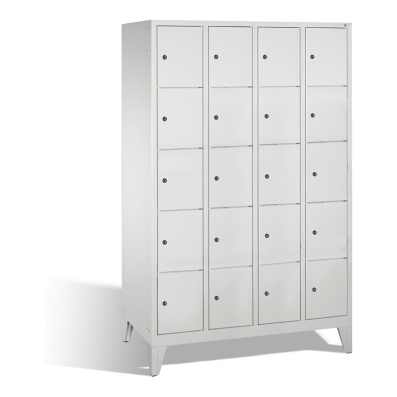 C+P Fächerschrank Classic auf Füßen, 20 Fächer, H1850xB1190xT500mm Front Lichtgrau Korpus Lichtgrau