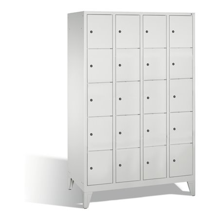 C+P Fächerschrank Classic auf Füßen, 20 Fächer, H1850xB1190xT500mm Front Lichtgrau Korpus Lichtgrau
