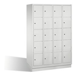 C+P Fächerschrank Classic auf Sockel, 20 Fächer, H1800xB1190xT500mm Front Lichtgrau Korpus Lichtgrau