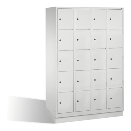 C+P Fächerschrank Classic auf Sockel, 20 Fächer, H1800xB1190xT500mm Front Lichtgrau Korpus Lichtgrau
