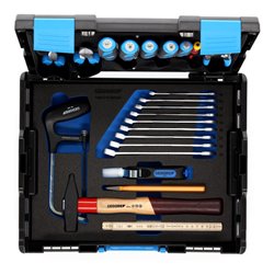 Gedore Werkzeugkoffer L-BOXX 136, Set 23-teilig, gefüllt, Werkzeug für Auszubildende, im Kunststoffkoffer, 1100-BASIC