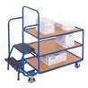 VARIOfit Kommissionierwagen mit 3 Ladeflächen niedrig