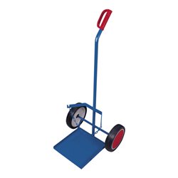 VARIOfit Stahlflaschenkarre für Propangasflasche Vollgummibereifung Schaufel 360 x 365 mm Höhe Sicherungskette 385 mm