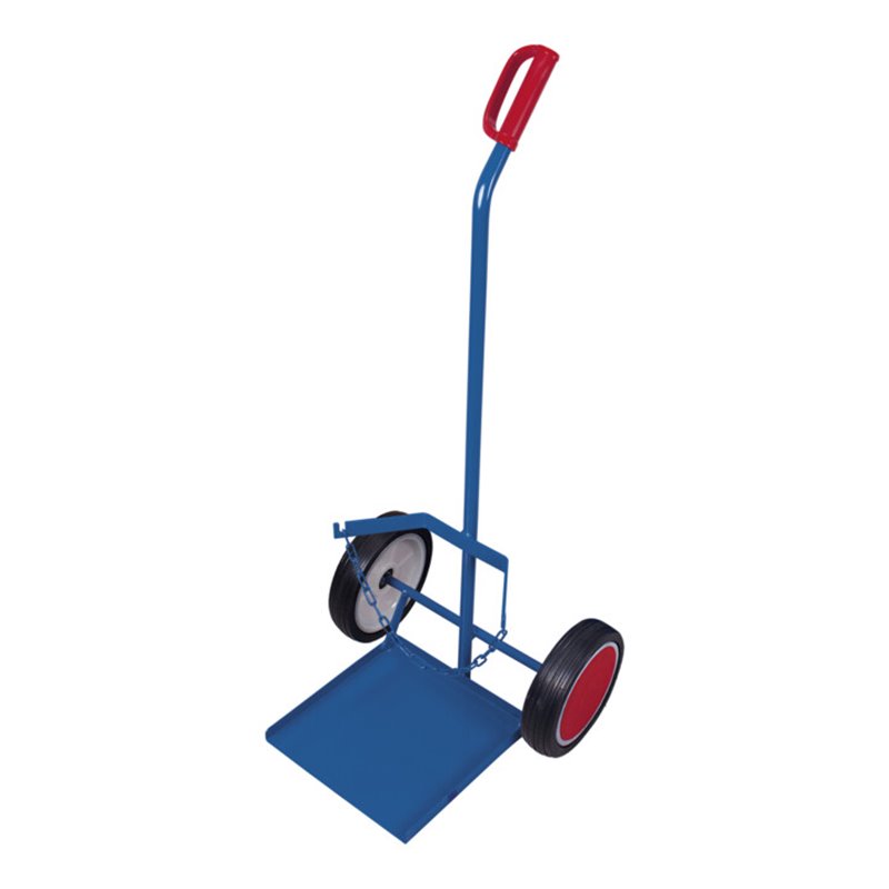 VARIOfit Stahlflaschenkarre für Propangasflasche Vollgummibereifung Schaufel 360 x 365 mm Höhe Sicherungskette 385 mm