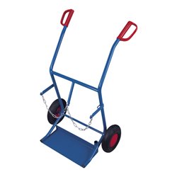VARIOfit Stahlflaschenkarre für 2 Flaschen a 20 l Inhalt Luftbereifung Schaufel 470 x 210 mm