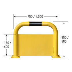 Moravia Rammschutz-Bügel Black Bull mit Unterfahrschutz für innen 350 x 1000 mm