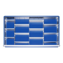 Rau Schubladen-Einteilungs-Set Schublade-XXL H 180-360mm 3 Trenn + 12 Steckwände
