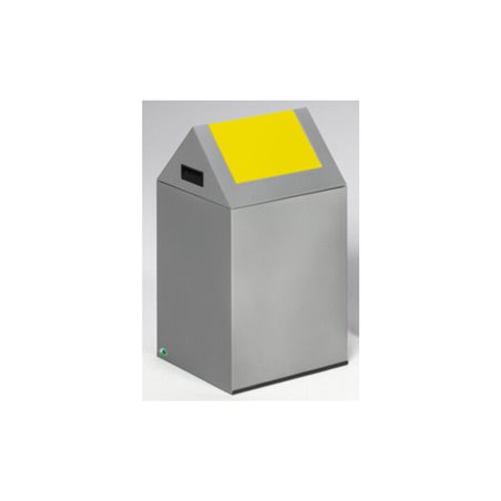 VAR Wertstoffsammelgerät WSG 40 S Korpus silber Einwurfklappe gelb 43 l