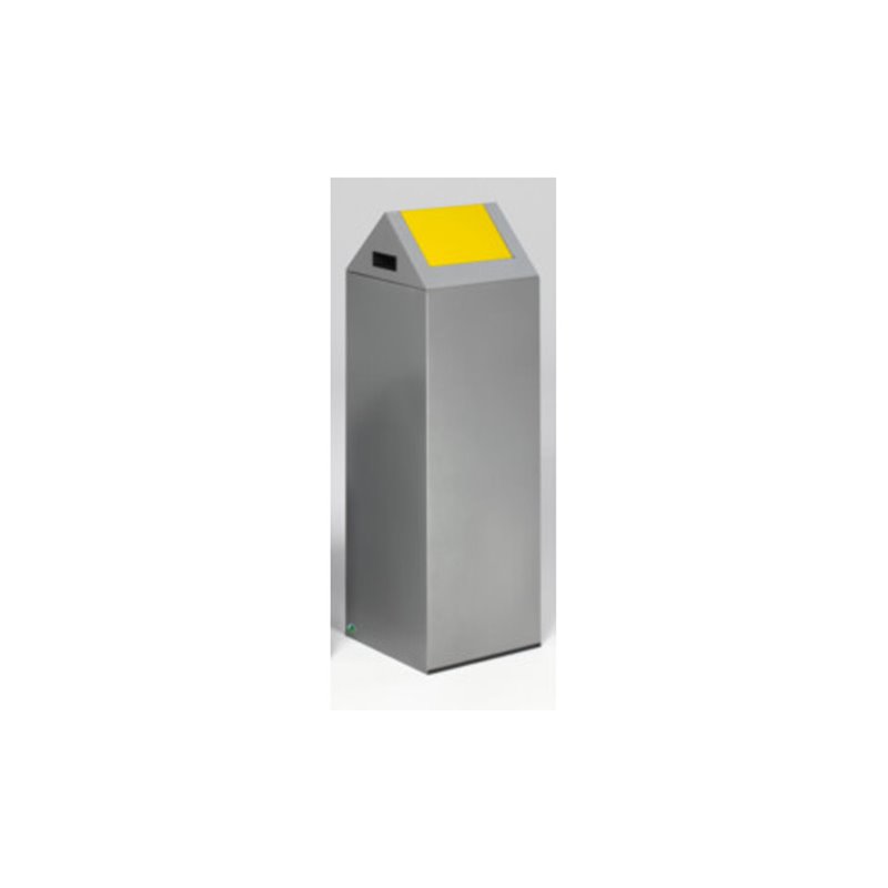 VAR Wertstoffsammelgerät WSG 85 S Korpus silber Einwurfklappe gelb 89 l