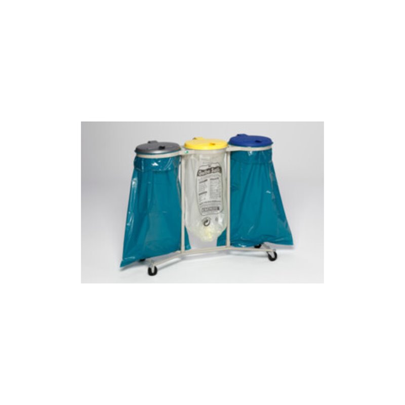 VAR WS 3-fach fahrbar (4 Rollen) KS-Deckel gelb blau silber