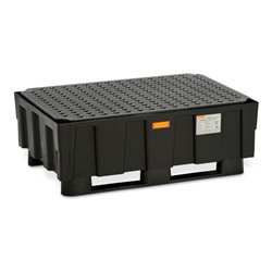 CEMO Euro-PE-Auffangwanne 250/2 mit Zulassung 2 Kufen PE-Rost