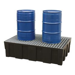 CEMO Euro-PE-Auffangwanne 250/2 mit Zulassung verzinktes Stahlgitterrost